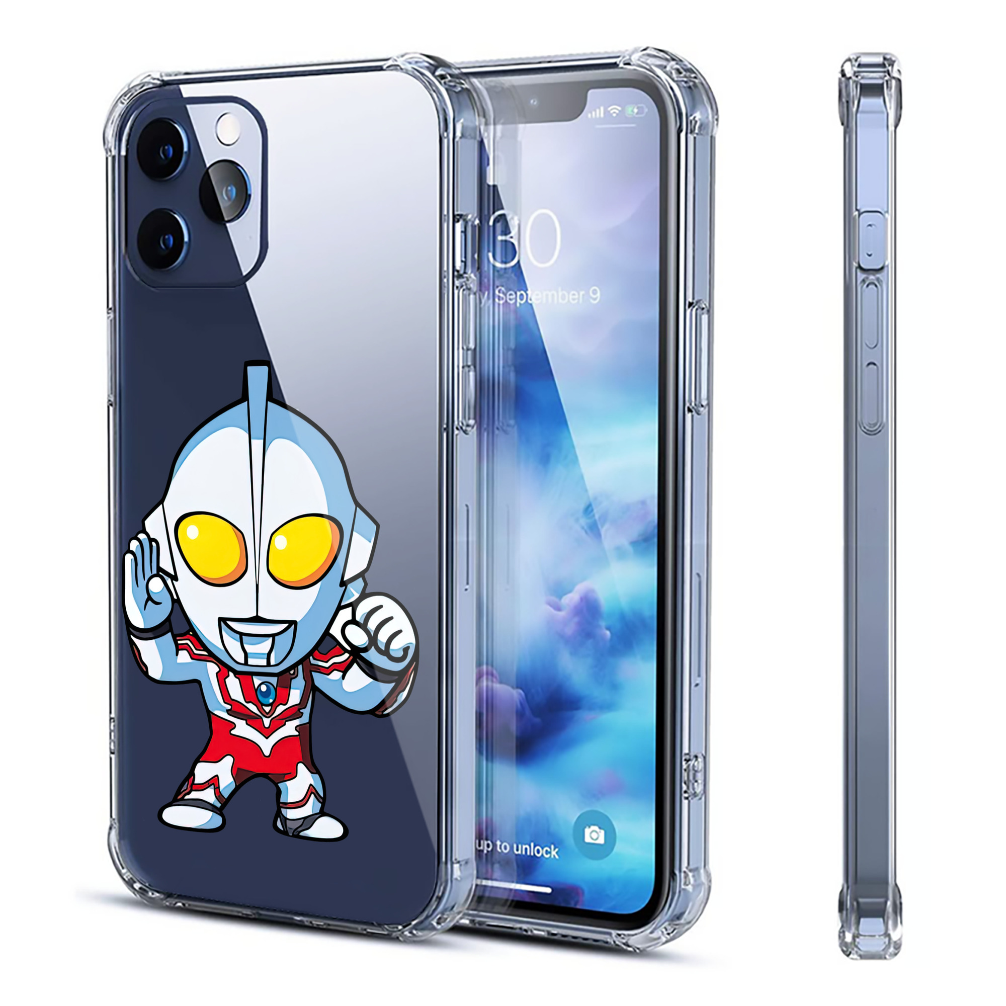 （画像用） ウルトラマン Ultraman 【iPhone 12シリーズ対応】透明スマホケース（クリアソフトケース）